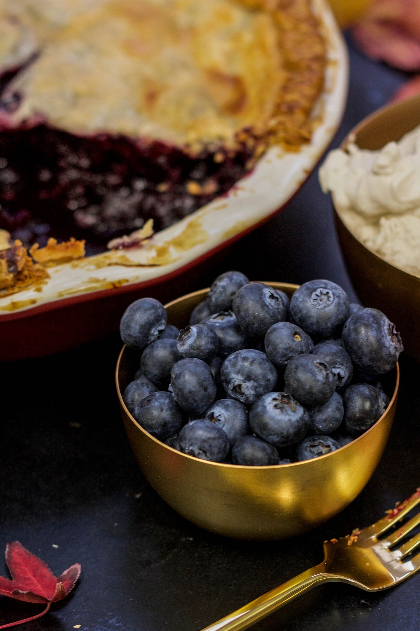 Fresh And Easy Blueberry Pie With Homemade Espresso Whipped Cream 