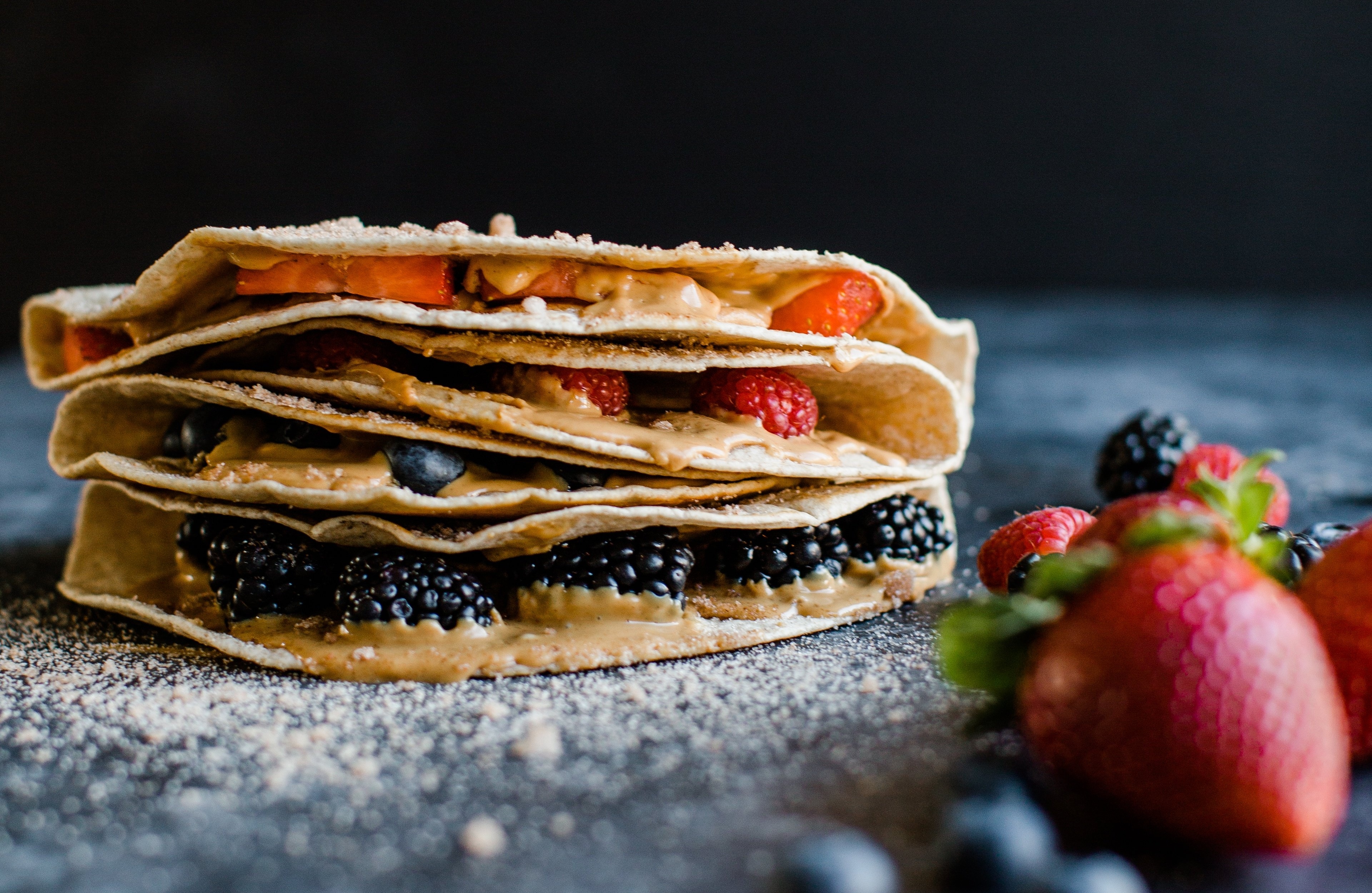 Cinnamon Sugar Berry Quesadillas